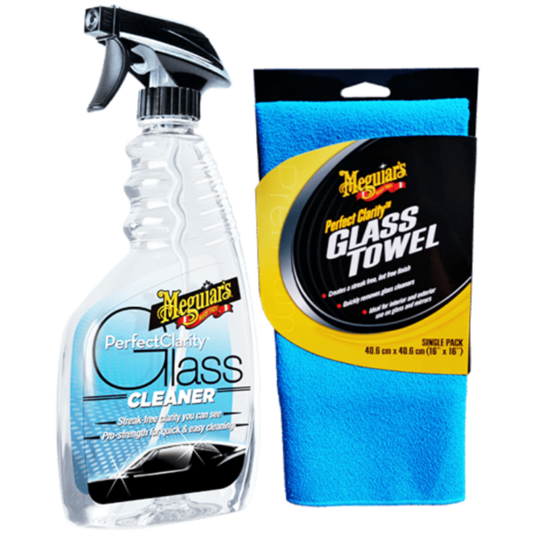 Glasrengöring Meguiars Perfect Clarity Glass Cleaner + Glass Towel Recalo